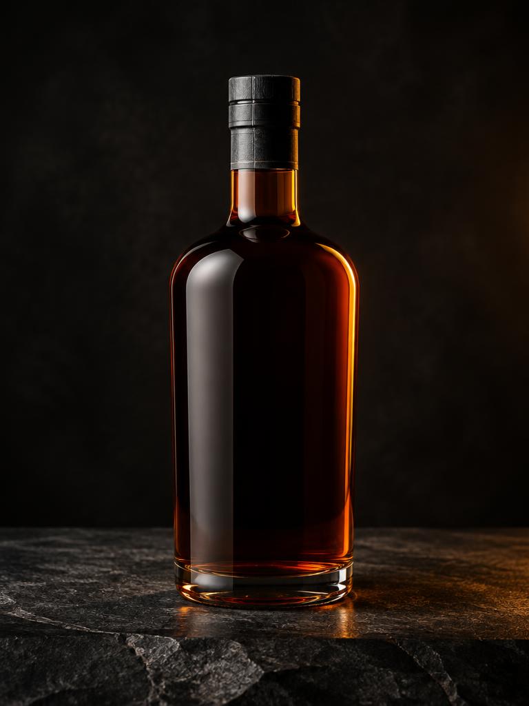 Unlabeled spirits bottle